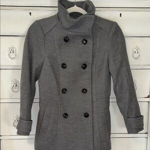 H&M Charcoal Double-Breasted Pea Coat